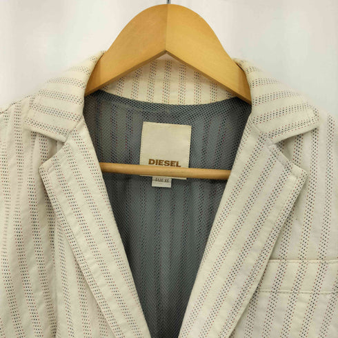 ディーゼル DIESEL 裏地メッシュ ドットストライプ クロップド シングルブレスト テーラードジャケット Y2K レディース import:XS