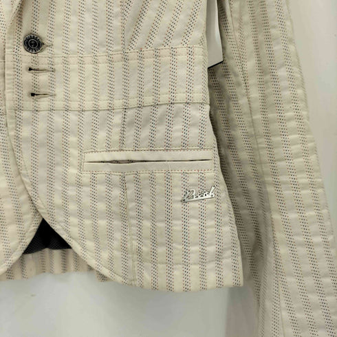 ディーゼル DIESEL 裏地メッシュ ドットストライプ クロップド シングルブレスト テーラードジャケット Y2K レディース import:XS
