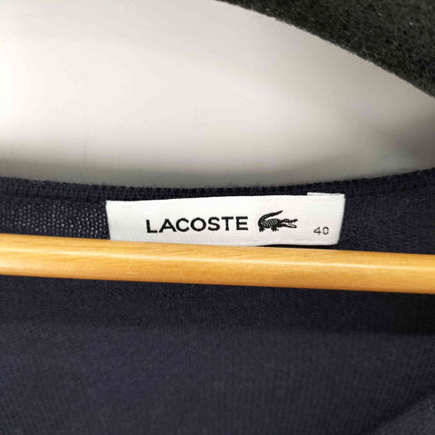 ラコステ LACOSTE ワニ刺繍ロゴ Vネックニットワンピース レディース 40