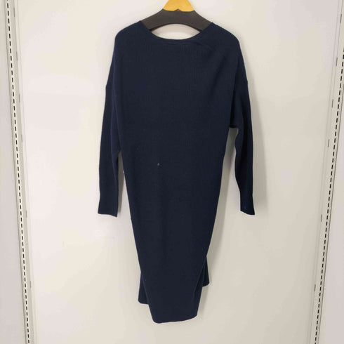 ラコステ LACOSTE ワニ刺繍ロゴ カシミヤ混 Vネックニットワンピース レディース 40