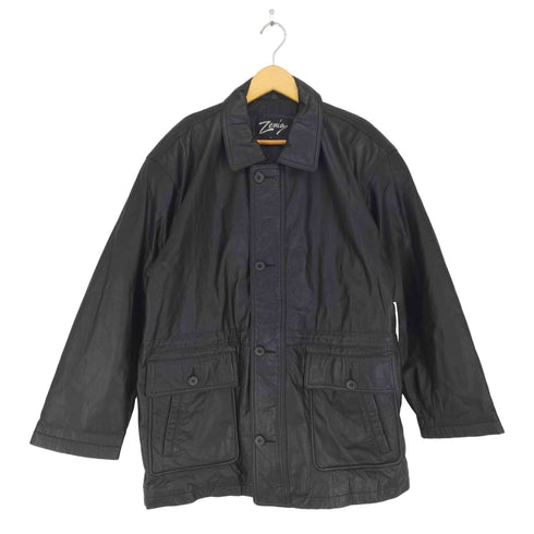 zenia カウレザーカーコート メンズ import:L