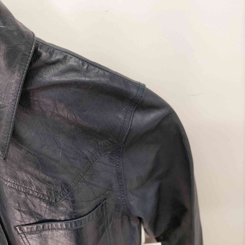 ミッシェルクラン MICHEL KLEIN ウエスタンヨーク ラムレザーシャツジャケット レディース JPN:38