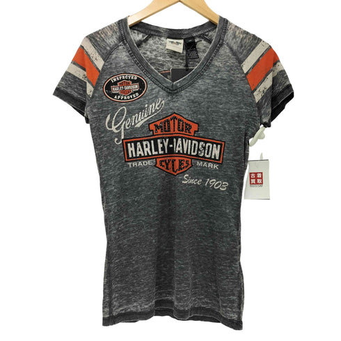 ハーレーダビッドソン HARLEY-DAVIDSON y2k Genuine Oil Can Burnout Tee レディース JPN:XS