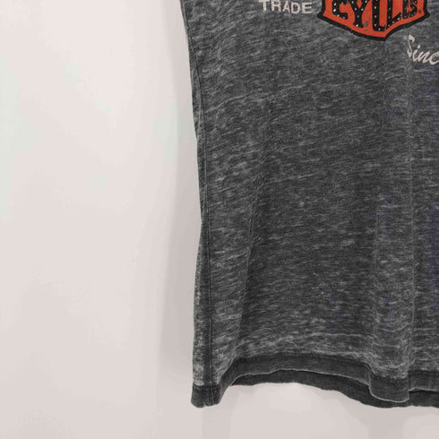 ハーレーダビッドソン HARLEY-DAVIDSON y2k Genuine Oil Can Burnout Tee レディース JPN:XS