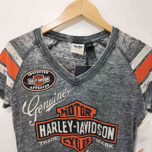 ハーレーダビッドソン HARLEY-DAVIDSON y2k Genuine Oil Can Burnout Tee レディース JPN:XS