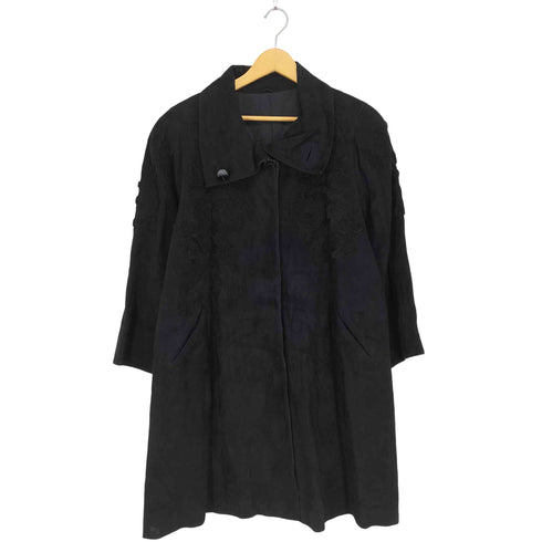 デザインスウェードレザーコート レディース