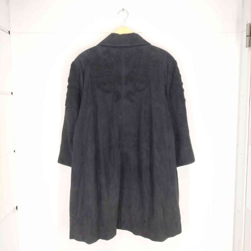 デザインスウェードレザーコート レディース