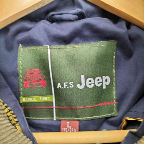 Jeep エルボーパッチ コーデュロイ切替ダウンジャケット メンズ L