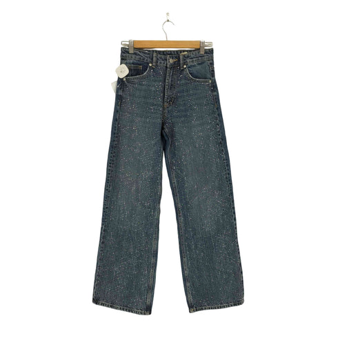 ザラ ZARA ラインストーンデザインデニムパンツ レディース 32