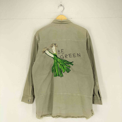 断ち切りデザインバック刺繍シャツジャケット メンズ