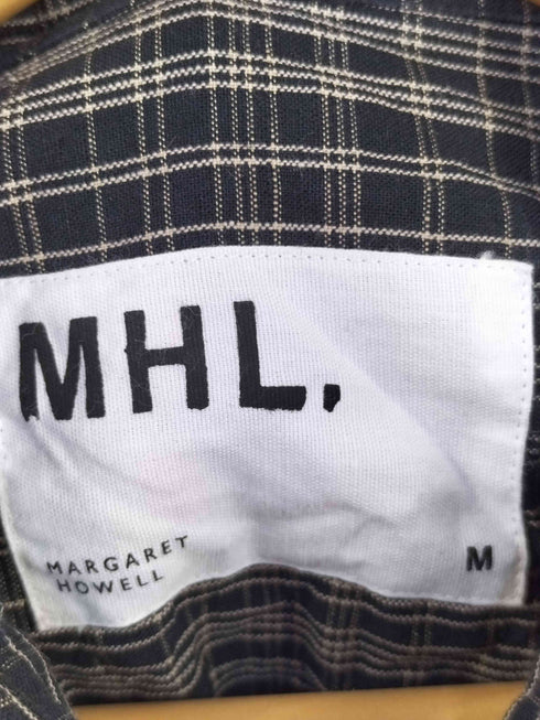 エムエイチエル MHL. COTTON LINEN CHECK 半袖チェックシャツ メンズ import:M