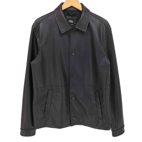 ザラ ZARA FAKE LEATHER COACH JACKET フェイクレザー コーチジャケット メンズ import:M