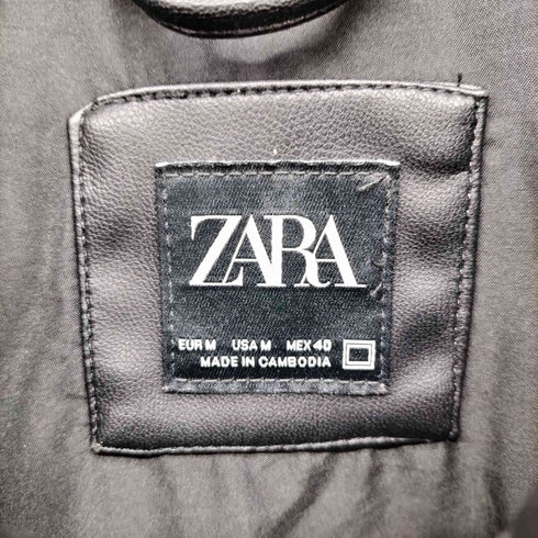 ザラ ZARA FAKE LEATHER COACH JACKET フェイクレザー コーチジャケット メンズ import:M