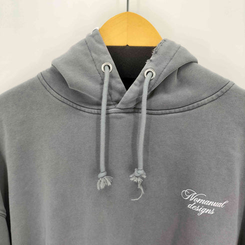 ノーマニュアル NOMANUAL DAMAGED HOODIE メンズ