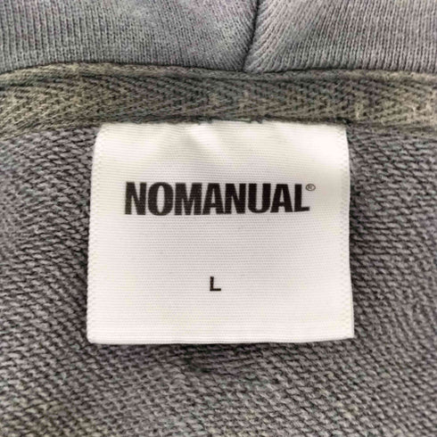 ノーマニュアル NOMANUAL DAMAGED HOODIE メンズ