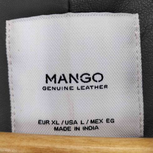 マンゴ MANGO スタンドカラーレザージャケット レディース USA:L