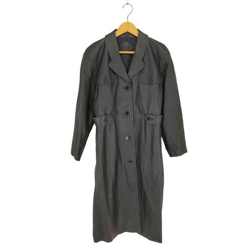 フラップポケットレザーコート レディース