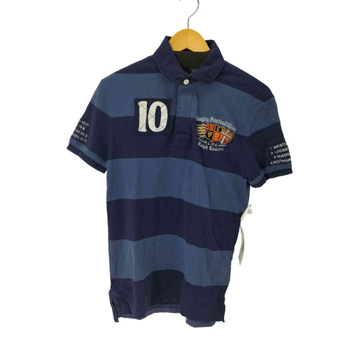 ラグビーラルフローレン Rugby Ralph Lauren エンブレム刺繍 ナンバリング ボーダーラガーシャツ メンズ JPN:S