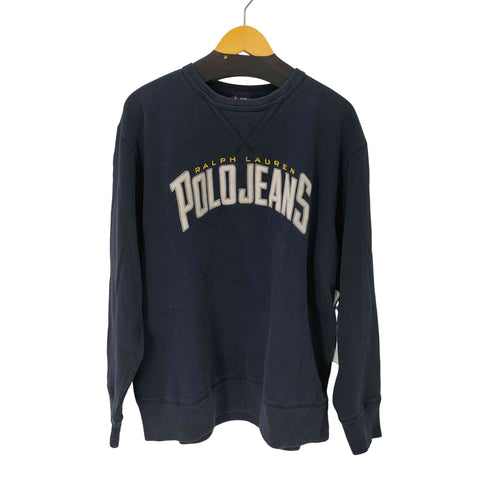 ポロジーンズカンパニーラルフローレン POLO JEANS COMPANY RALPH LAUREN ロゴ刺繍 前Vガゼット クルーネックスウェット メンズ JPN:XL