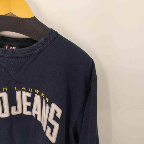 ポロジーンズカンパニーラルフローレン POLO JEANS COMPANY RALPH LAUREN ロゴ刺繍 前Vガゼット クルーネックスウェット メンズ JPN:XL
