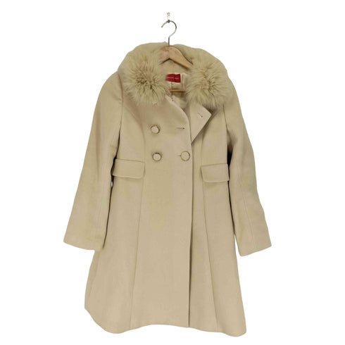 フォックスファー アンゴラ混ステンカラーコート レディース 2