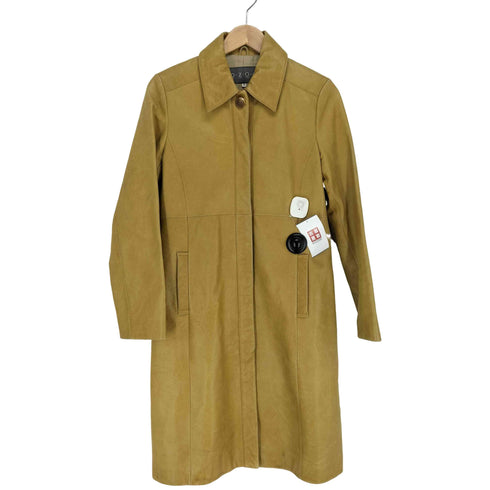 オゾック OZOC カウレザーステンカラーコート レディース 38