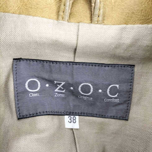 オゾック OZOC カウレザーステンカラーコート レディース 38
