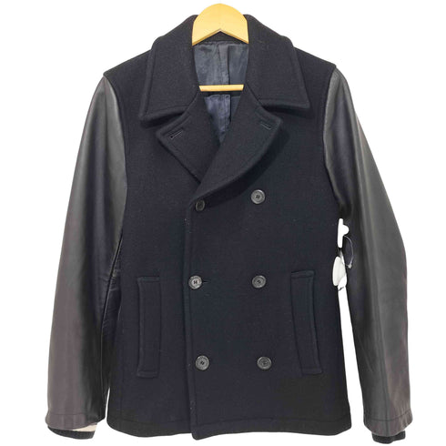 フィグベル PHIGVEL カウレザー切替 ウール Pコート メンズ JPN:2