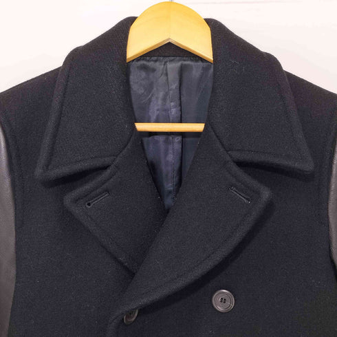 フィグベル PHIGVEL カウレザー切替 ウール Pコート メンズ JPN:2