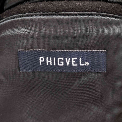 フィグベル PHIGVEL カウレザー切替 ウール Pコート メンズ JPN:2