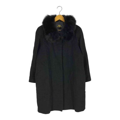 HIGH SENSE Ladies Fashion ウールカシミヤ フォックスファー 比翼コート レディース JPN:L