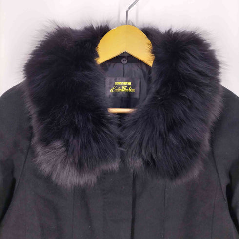 HIGH SENSE Ladies Fashion ウールカシミヤ フォックスファー 比翼コート レディース JPN:L