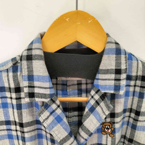 ヒステリックグラマー HYSTERIC GLAMOUR ヒスベア ワンポイント刺繍 ネルシャツ ワンピース レディース FREE