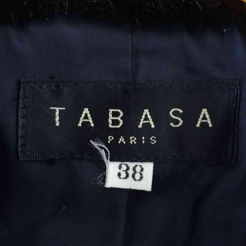 タバサ TABASA ファー付き ウール ダブルブレスト ロングコート レディース 37