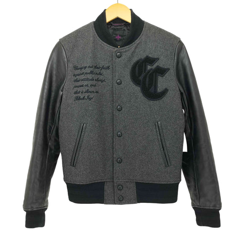 カスタムカルチャー CUSTOM CULTURE 00s Y2K 袖レザー メルトン スタジアムジャンパー スタジャン メンズ JPN:44