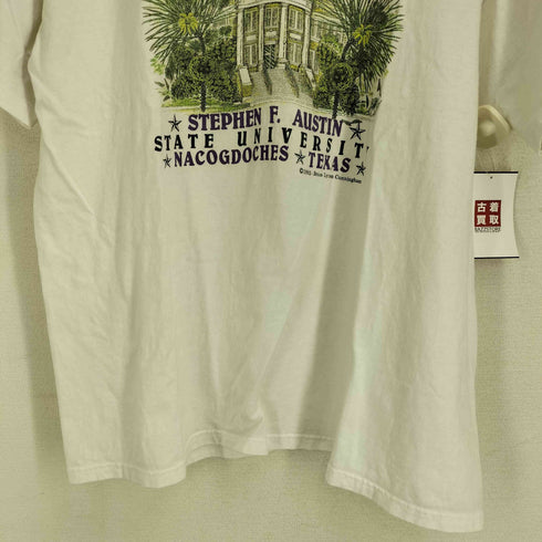 ヘインズ Hanes 90S USA製 袖シングルステッチ フロントプリント クルーネック Tシャツ コピーライト1992 メンズ import:XL