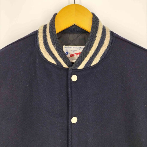 バトウィン BUTWIN 60S~70S アームレザー ウールスタジャン メンズ US:40