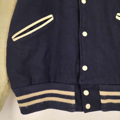 バトウィン BUTWIN 60S~70S アームレザー ウールスタジャン メンズ US:40