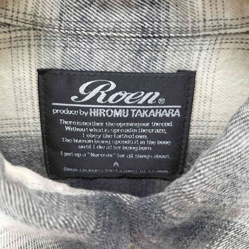 ロエン Roen Y2K 背面髑髏 スカル オンブレチェック 長袖シャツ メンズ JPN:46