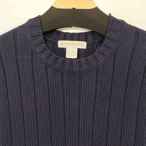 バナナリパブリック BANANA REPUBLIC 90s ボックスフィット リブ編み コットンニット メンズ import:XL