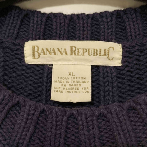 バナナリパブリック BANANA REPUBLIC 90s ボックスフィット リブ編み コットンニット メンズ import:XL