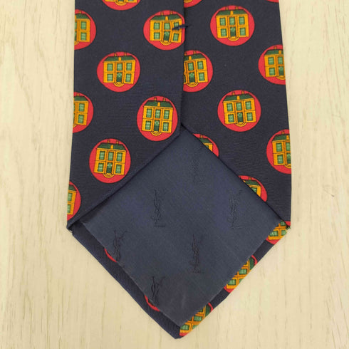 イヴサンローラン Yves Saint Laurent シルク100% 総柄 ネクタイ メンズ