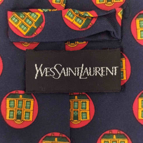 イヴサンローラン Yves Saint Laurent シルク100% 総柄 ネクタイ メンズ