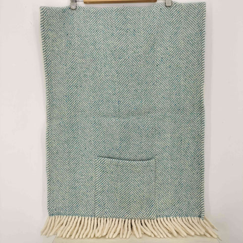 AVOCA アイルランド製 ウール フリンジ ポケット付き ストール レディース