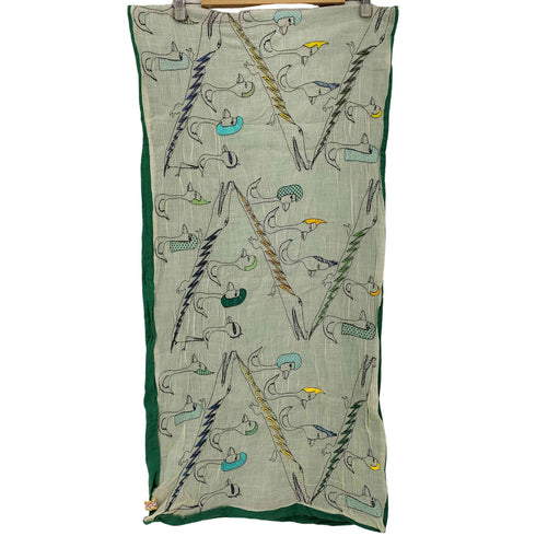 アヒル ワニ アニマル刺繍 ストール レディース