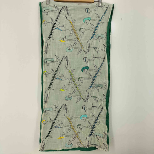 アヒル ワニ アニマル刺繍 ストール レディース