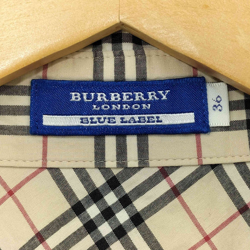 バーバリーブルーレーベル BURBERRY BLUE LABEL ノバチェック ハーフスリーブ シャツ レディース JPN:36