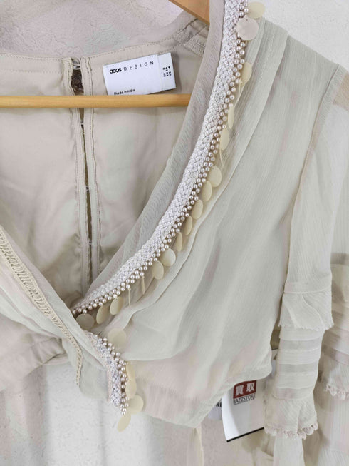 ASOS DESIGN フリルスリーブ シアートップス レディース UK:8