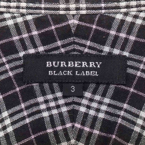 バーバリーブラックレーベル BURBERRY BLACK LABEL ホース刺繍 ワイヤーカラー ノバチェックシャツ レディース JPN:3
