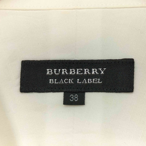 バーバリーブラックレーベル BURBERRY BLACK LABEL リネン混 ホース刺繍 ボタンダウンシャツ ドレスシャツ メンズ FR:38
